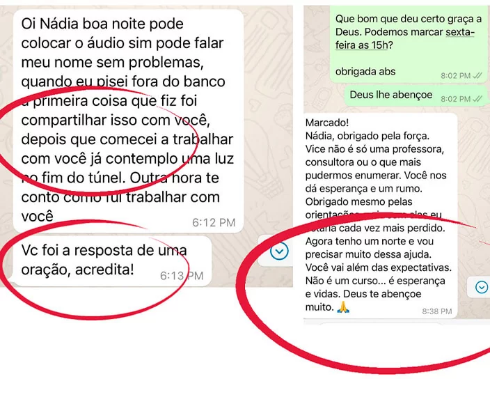Mensagens: ‘Você foi a resposta de uma oração. Agora tenho um norte.’